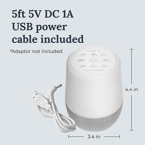 Yogasleep Duet White Noise Sound Machine & Night Light, 30 Natural Sounds,Bluetooth-Wireless Speaker for Travel,Office Privacy,Concentration,Sleep Aid for Adults & Baby, Registry & Nursery Gift,White thumbnail 8
