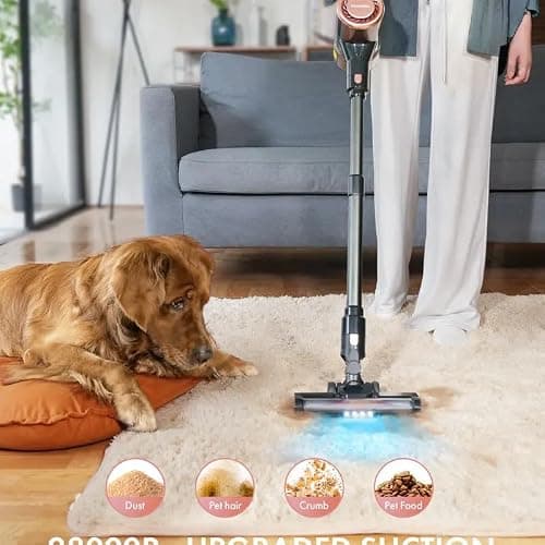 Generic Cordless Vacuum Cleaner with 28Kpa Suction, 380W Brushless Motor, 50 Min Runtime, Home Cleaning Companion (Pink) thumbnail 2