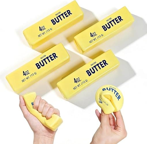 Slow Rising Squishy，Taba Squishy, Stress Balls，Party Favor Gift (Butter stick-2pcs)-0519 (Yellow-4pcs) - Image 1