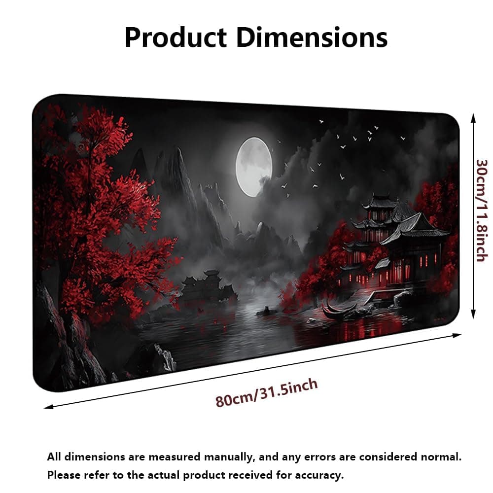 Large Mouse Pad for Desk Abstract Texture Line Gaming Mouse Pad, 300x800x3mm Extended Desk Mat with Non-Slip Rubber Base Stitched Edges Waterproof Keyboard Pad for Gaming & Work (Retro Design) thumbnail 2
