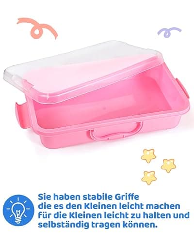 Sandkasten Sensory Bin mit Deckel und Griff, Portable Sensory Sandbox Container für Kinder, Kunststoff Aktivität Tray für Kleinkinder - (2 Stück grün) thumbnail 4