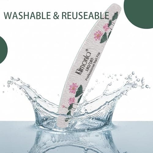 25PCS Floral Professional Nail Files 80/100/150/180/240 Grit, Emery Boards Nail Files for Natural Nails and Acrylic Nails, Double Sided Emory Boards limas para unas acrilicas Reusable Manicure Tools thumbnail 4