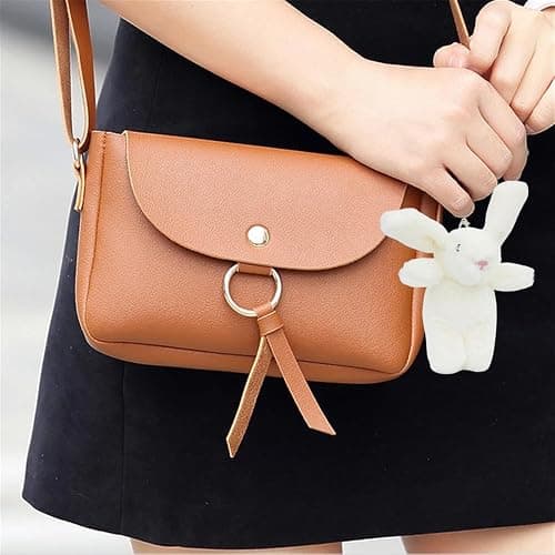 Miokkley Cute Bunny Plush Keychain for Backpack, 3.5" Inch Mini Rabbit Keychain Purse Charm Pendant Gift for Women thumbnail 4