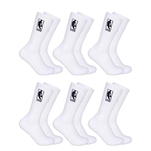 Ultra Game Men's NBA Official Athletic Cushioned Secure Fit Crew Socks-6 Pack - Image 1