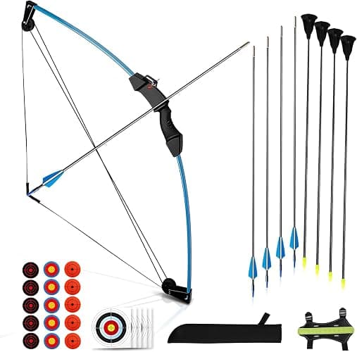 Uqtyb Youth Compound Bow and Arrow Set for Kids Ages 8-12 Beginner Archery Set for Boys Girls Backyard Archery Game Toy Gift for Outdoor Play & Target - Image 1