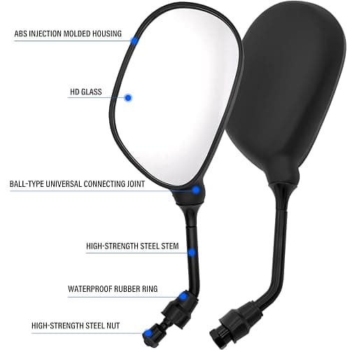 ATV Rear View Mirror, 360 Degrees Ball-Type ATV Side Rearview Mirror with 7/8" Handlebar Mount for Motocycle Scooter Moped Sportsman Dirt Bike Cruiser 4 wheeler mirrors thumbnail 3