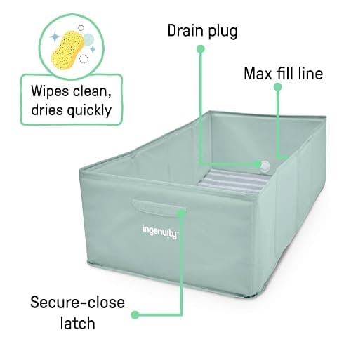 Ingenuity Tuckaway Toddler Folding Tub, Converts Shower to Tub, Folds to Store, Easy to Clean, No Assembly Required, Portable Baby Bathtub for Travel, 12M-5Y thumbnail 7