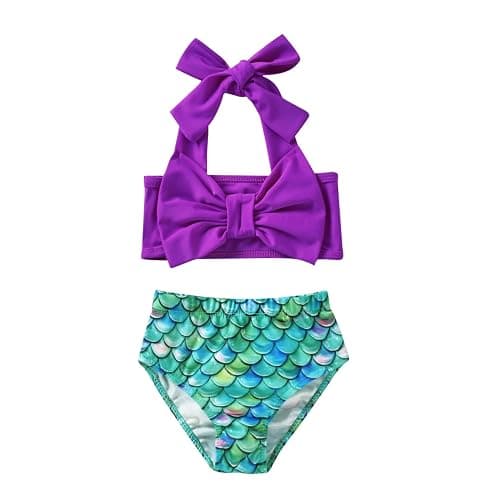 Aalizzwell Baby Girl Bathing Suit, Toddler Girls Two Piece Swimsuit Halter Top Bikini Bottoms Swimming Suit thumbnail 7