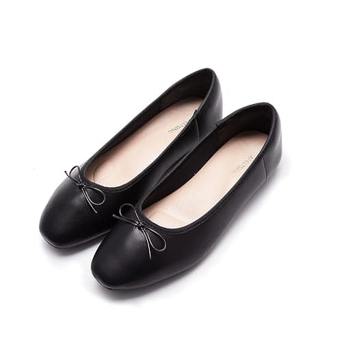 AFEETSING Women's Round Toe Ballet Flats Comfortable Bow Dressy Flats Shoes for Women - Image 1
