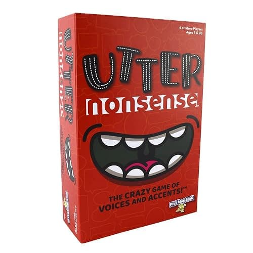 PlayMonster Utter Nonsense -- The Crazy Game of Voices and Accents -- Ridiculous Family Fun -- Ages 8+ -- 4-20 Players, Red - Image 1