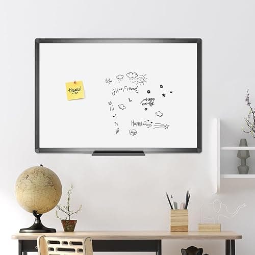 VIZ-PRO Magnetic Dry Erase White Board, 36 X 24 Inches, Black Aluminium Frame thumbnail 2