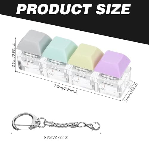 Mabor Keyboard Fidget Clicker Keyboard Fidget Keychain of 4 Colors Decompression Button Stress Relief Gifts for Adult to Relief Stress Pass Time thumbnail 2