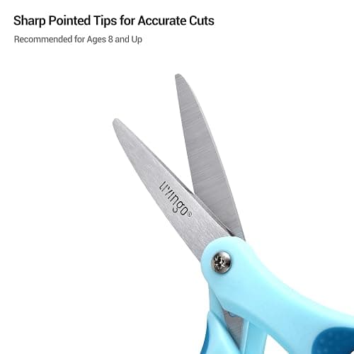 LIVINGO Kids Scissors for Ages 8-11 - 3 Pack 6” Pointed Tip Stainless Steel School Scissors for Children Teacher Classroom Crafting thumbnail 7
