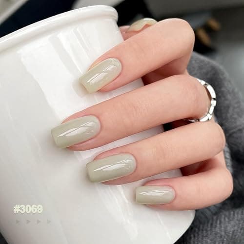 GAOY Milky Black Gel Nail Polish of 6 Creamy Nude, Gray, Green Colors Sweet Salt Style for Salon Gel Manicure and Nail Art DIY at Home thumbnail 3