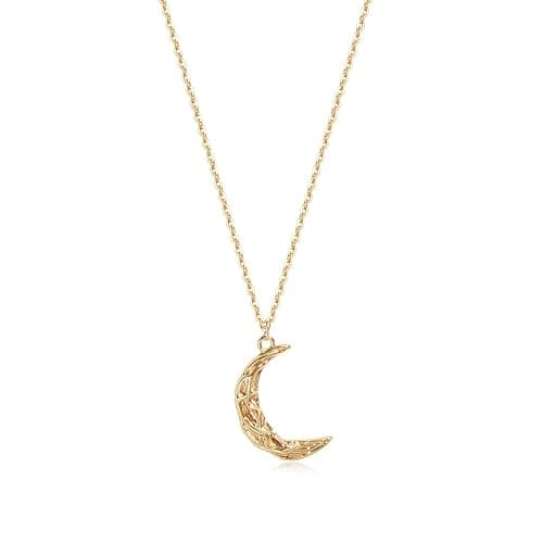Gold Moon Pendant Necklace for Women,14K Gold Plated Dainty Chain Crescent Moon Sun Star Necklace Jewelry - Image 1