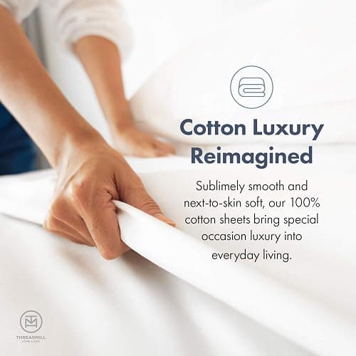 Threadmill 100% Cotton Sheets for Twin XL Size Bed - 600 Thread Count Twin XL Bed Sheets Set with 15” Deep Pocket - Sateen Weave 3-Piece Bedding Set with Cooling Effect, Blue - Light Blue Solid - Twin XL thumbnail 9