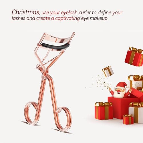 Eyelash Curler with Comb, Professional Volumizing Lash Lift Kit Lash Curler with Refill Pads for Home & Travel Uses, Rose Gold thumbnail 2