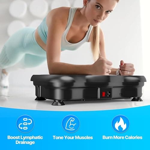 Vibration Plate Exercise Machine for Lymphatic Drainage Weight Loss, Whole Body Workout Vibration Fitness Platform ,Home Training Equipment ,Sport Gym for Weight Loss Fat Burner for Women Men thumbnail 4