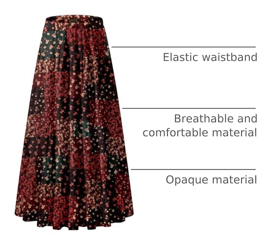 NASHALYLY Women's Chiffon Elastic High Waist Pleated A-Line Flared Maxi Skirts thumbnail 4