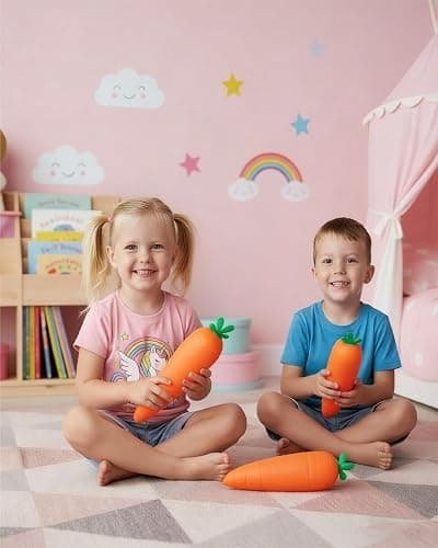Giant Carrot/Strawberry/Dragon Fruit/BananaSquishy Stress Ball 4.5 Inch Jumbo Vegetable Slow Rise Sensory Fidget Toy Moldable Realistic Relaxing Easter Basket Stuffers Essentials(Carrots,1pc) thumbnail 6