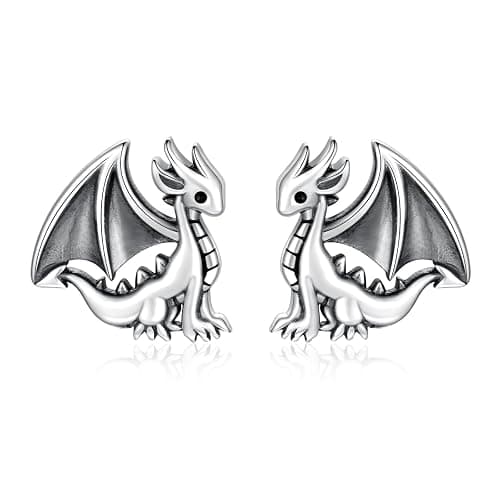 925 Sterling Silver Dragon Highland Cow Axolotl Horse Penguin Fox Manatee Pig Bunny Earrings Stud Hypoallergenic Cute Animal Jewelry Gifts for Women - Image 1