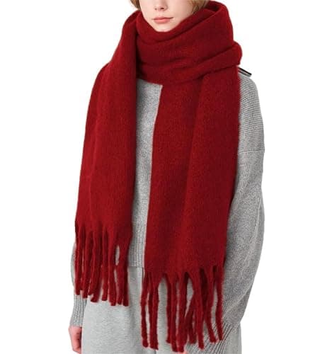 MININAI Women Chunky Scarf, Soft Warm Winter Scarf for Cold Weather, Christmas Blanket Scarves Pashmina Shawl Wrap - Image 1