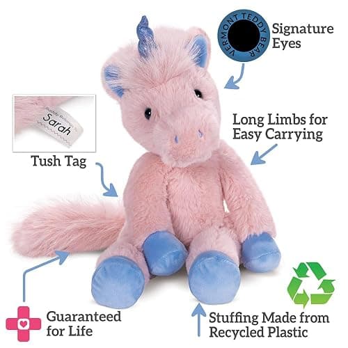 Vermont Teddy Bear Unicorn Stuffed Animal – 15 Inch Pink Unicorn Plush Toys, Soft and Cute Stuffed Plushie, Magical Gift Toy, Perfect for Snuggling for Kids, Boys and Girls, Buddy Collection thumbnail 8