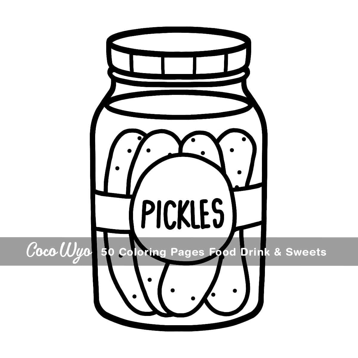 Food Drink & Sweets: Coloring Book for Adults and Kids, Bold and Easy, Simple and Big Designs for Relaxation Featuring a Variety of Foods, Drinks, Desserts and Fruits thumbnail 8