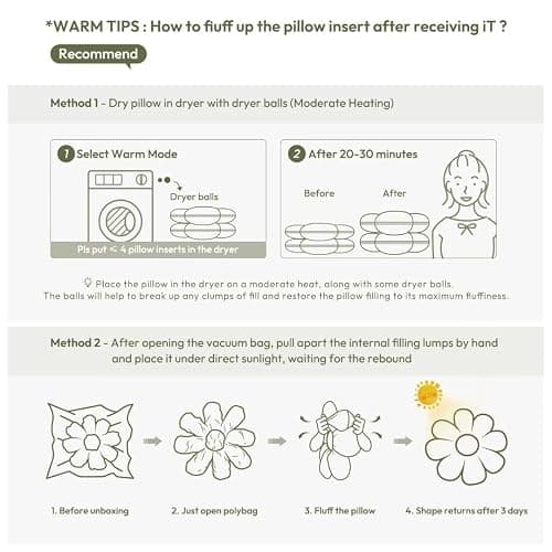 Sioloc Flower Throw Pillow,Floor Cushion, Seat Cushion, Cute Flower Pillow, Aesthetic Pillow as Room Decor, Decorative Pillows for Bed Sofa Couch(Green,15.7Inch) thumbnail 4