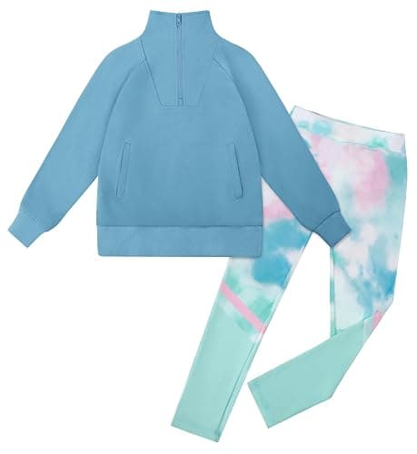 GRACE KARIN Girls Fall Outfit Teen 2 Piece Sweatshirt Sweatpant Back To School Tracksuit Fashion Cute Clothes Size 6-12 - Image 1