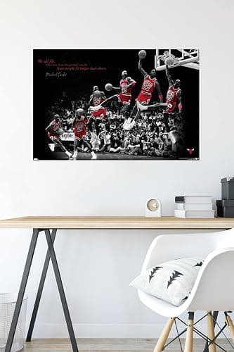 Trends International Michael Jordan - Fly Wall Poster, 22.375" x 34", Poster & Mount Bundle thumbnail 6