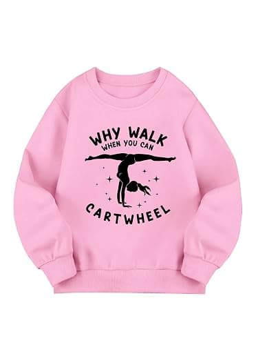 Ecolala Girls Cute Graphic Crewneck Sweatshirt Long Sleeve Drop Shoulder Pullover Tops - Image 1