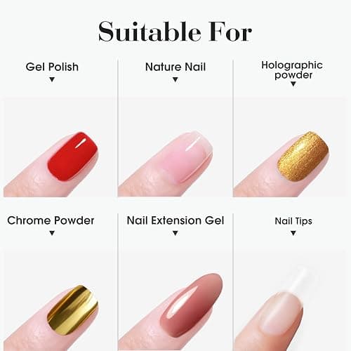 CANNI 2 Pcs No Wipe Gel Top Coat and Base Coat Set- High Gloss Shiny Long Lasting Base Top Coat Gel Nail Polish, Soak Off Nail Art Home and Professional Manicure thumbnail 8