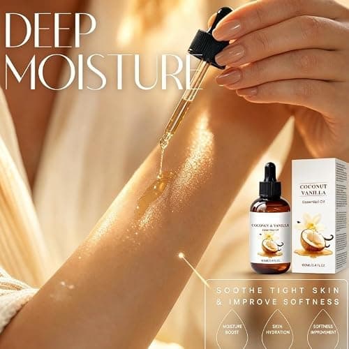 CLY AMS Coconut & Vanilla Essential Oil, Multi-Purpose Massage & Body Oil, Deep Moisturizing for Skin & Relaxing,Non-greasy Glow Moisturizer for Dry Skin 3.4oz/100ml thumbnail 6