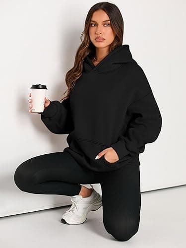 EFAN Womens Hoodies Oversized Sweatshirts Pullover Fleece Sweaters Long Sleeve Winter Fall Outfits Fashion Y2k Clothes - Small - Black thumbnail 5