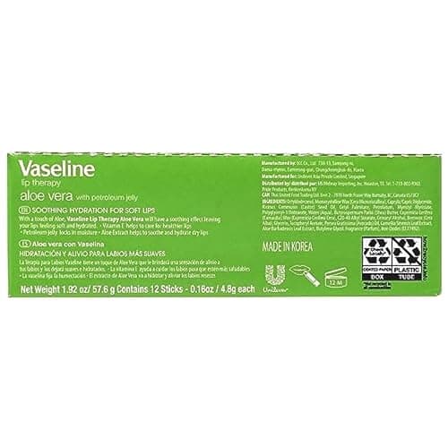 Vaseline Lip w/o Backer Card Aloe - 12 pack box thumbnail 3