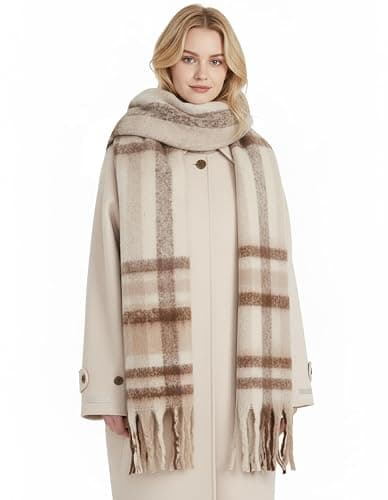 Scarf for Women Winter Warm Long Shawl Large Scarves Cold Weather Thick Blanket Scarfs Colorful Plaid thumbnail 3