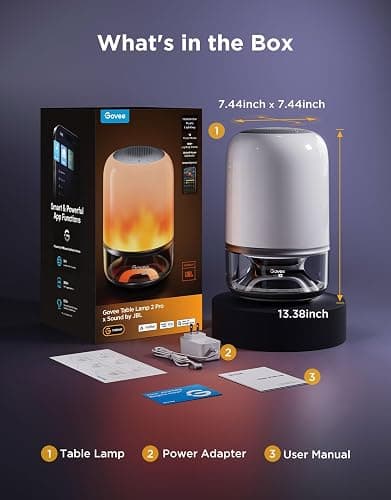 Govee Table Lamp 2 Pro x Sound by JBL, Smart Cordless Table Lamp with Speaker, Music-Light Sync, 16 Music Modes & 100+ Scene Modes, Work with Matter, DIY Customized Rechargeable Desk Lamp for Bedroom thumbnail 9