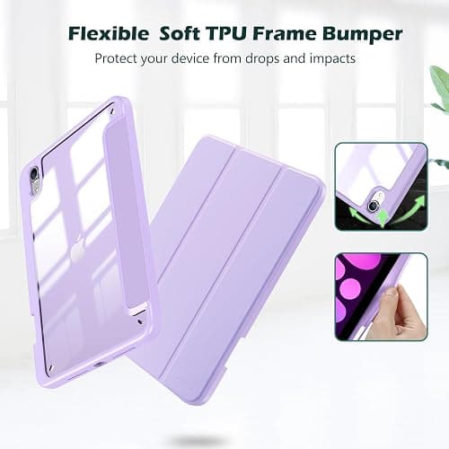 ProCase Smart Case for iPad Mini 7th(A17 Pro) 2024 / Mini 6th Generation 8.3" 2021, Protective Cover with Pencil Holder for iPad Mini 7 6 8.3 Inch (A2993 A2995 A2567 A2568 A2569) -Purple thumbnail 3
