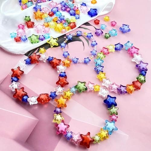 Pinhoollgo 50pcs 18mm Acrylic Star Beads Spacer Beads for DIY Jewelry Making Bracelet Necklace Key Chains Handmade Craft(Mix Colors) thumbnail 5