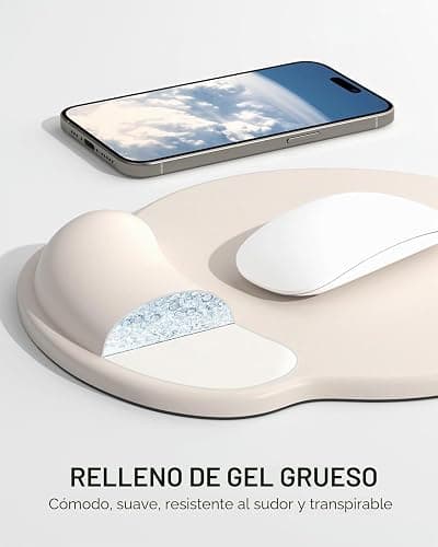 Auhoahsil Alfombrilla de Mouse ergonómica con reposamuñecas, Almohadilla de Gel para aliviar el Dolor, Soporte de muñeca para Laptop, Alfombrilla de Mouse con Base de Poliuretano Antideslizante, thumbnail 2