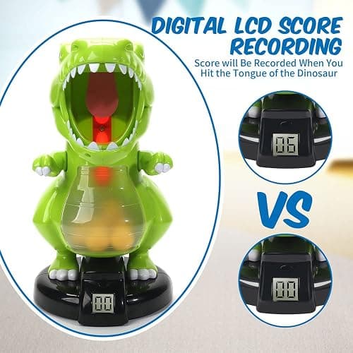 EagleStone Dinosaur Shooting Toys for Boys 5 6 7 8 9 Years Old, Electronic Kids Target Games w/ Air Pump Gun, LCD Score Record, Sound, 24 Foam Balls, Birthday Party Favor,Christmas Gifts for Toddlers thumbnail 9