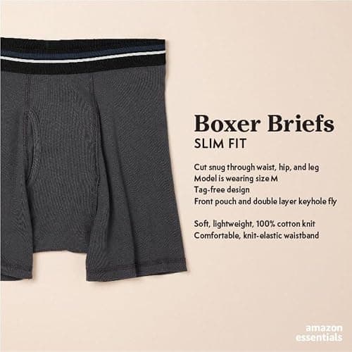 Amazon Essentials Mens Underwear Boxer Briefs, Comfortable Cotton, Tag-Free thumbnail 2