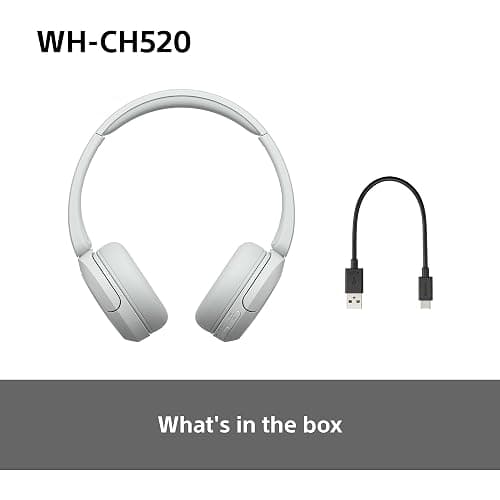 Sony WH-CH520 Wireless Bluetooth On-Ear Headphones, Lightweight Design, Up to 50hr Battery Life, Quick Charge, EQ, Clear Call Quality, iOS & Android - White thumbnail 9