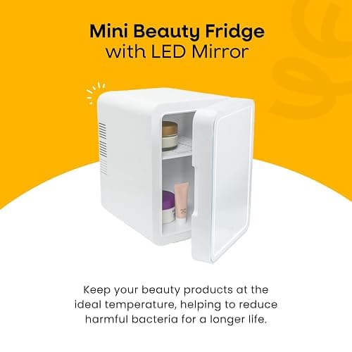 ValueLights | Mini Beauty Fridge with LED Mirror, 4L Portable Cosmetic Refrigerator, Dimmable LED Lights, Small Cooler for Skincare | Beauty & Wellness, Home Décor & Improvement Essential thumbnail 2