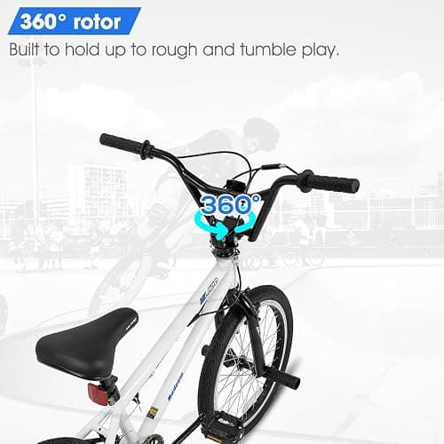 HILAND 20 Inch Kids BMX Bike, Freestyle BMX Bicycle for Boys Girls With 360 Degree Gyro & 4 Pegs, 20 Inch BMX Bike for Kids thumbnail 4