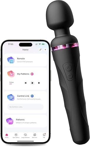 LOVENSE Domi 2 Wand Massager Clitoral Vibrators, Intense Vibrator Black Adult Sex Toys&Games for Women Men Powerful Massage with Dual Rotating Head, Remote Control Vibrator for Couple Play - Image 1