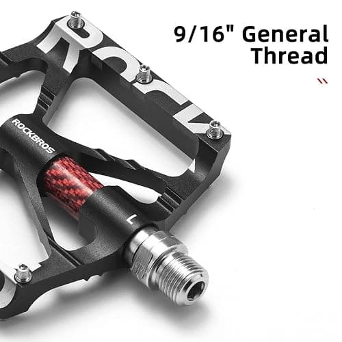 ROCKBROS Mountain Bike Pedals MTB Pedals CNC Non-Slip Lightweight Aluminum Alloy Bicycle Pedals Sealed Bearings Bicycle Platform Pedals 9/16" BMX Road Bike Pedal thumbnail 5