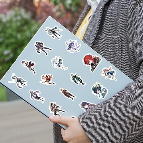 Genshin Impact Stickers for Water Bottle,200 PCS Cute Anime Cartoon Stickers Pack for Laptop Phone Skateboard Bicycle Suitcase Luggage Car Guitar,Waterproof Aesthetic Vinyl Stickers for Boys Girls thumbnail 2