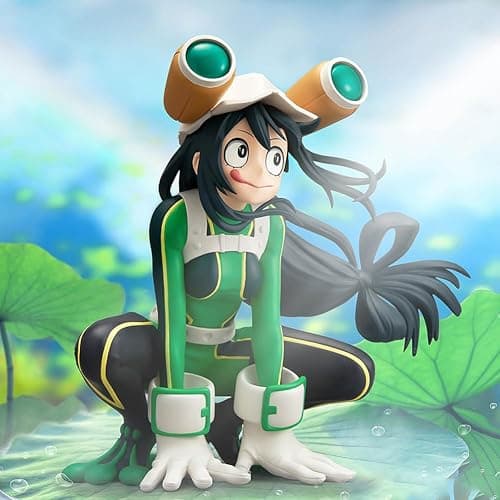 Zhongkaihua Asui Tsuyu Figure Squatting Pose, MHA Action Figure PVC Manga Statue 11CM, Asui Tsuyu Model Ornament Gifts for MHA Fans thumbnail 2